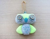Felt Keychain -  Valentine Gift-  cute accessories -  Kawaii -  Neon owl plush - READY TO SHIP