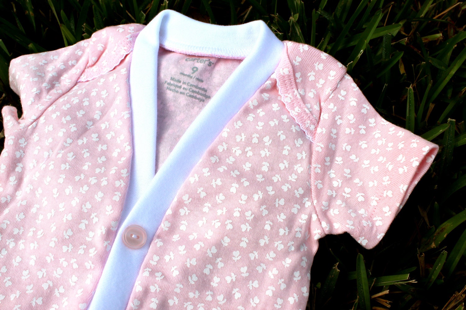 SALE: Baby Cardigan Onesie - Light Pink Floral Baby Girl Cardi - Perfect for a Spring Baby Shower Gift