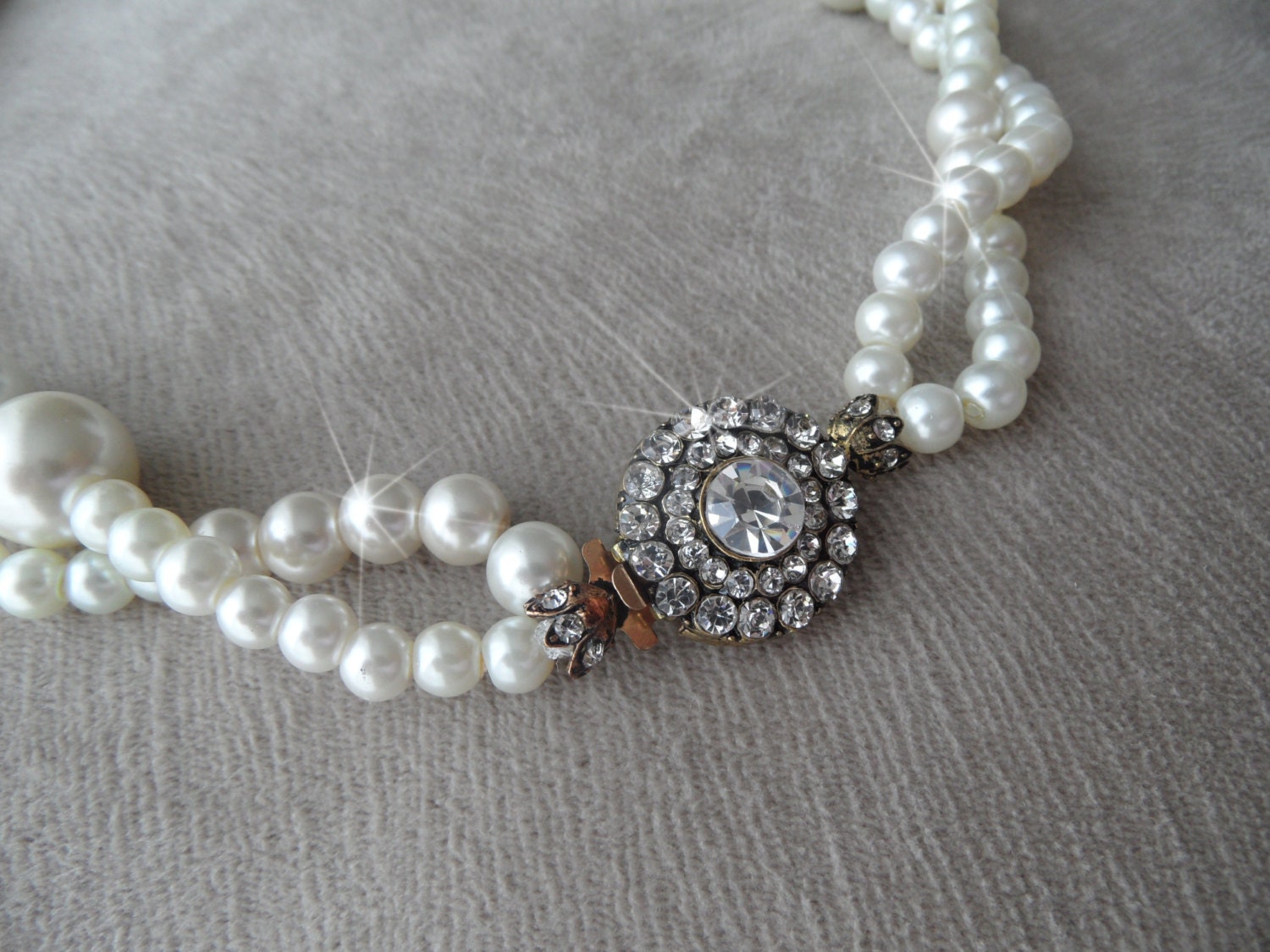 Bridal Necklace, Handmade Weddings ivory Pearl Necklace Bridsmaids Gifts, Bridal accessories