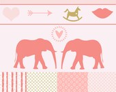 INSTANT DOWNLOAD // P.S. I Love You Valentine's Day Scrapbooking Set // Digital Clip Art // Digital Papers // Commercial and Personal Use Il_170x135