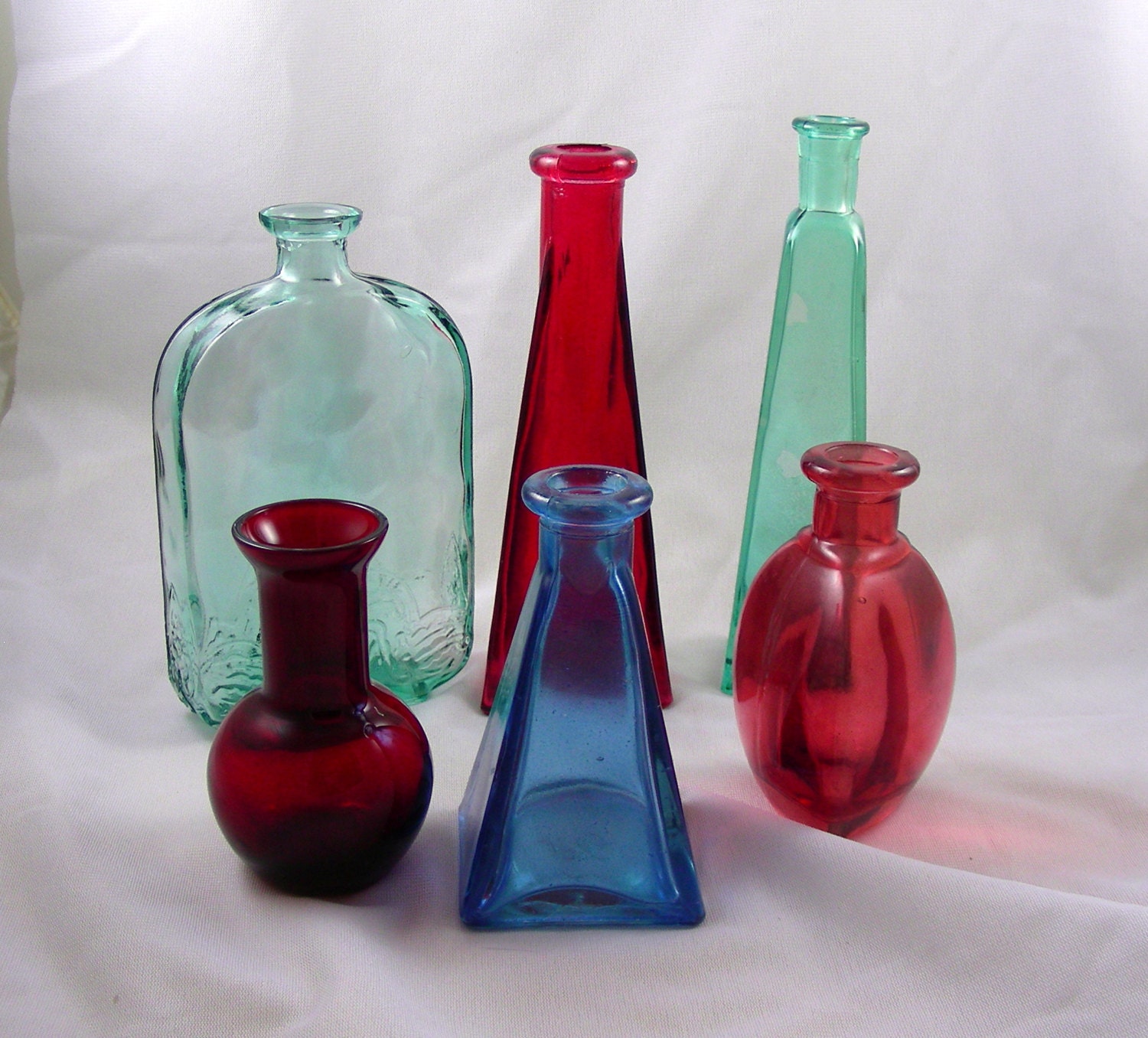 Six Colorful Vintage Bottles Instant Collection