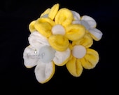 Washcloth, baby sock and scratch mitten Flowers - 6pc BOUQUET bundle for Baby Shower Centerpiece, Favors, diaper cake, washcloth lollipop