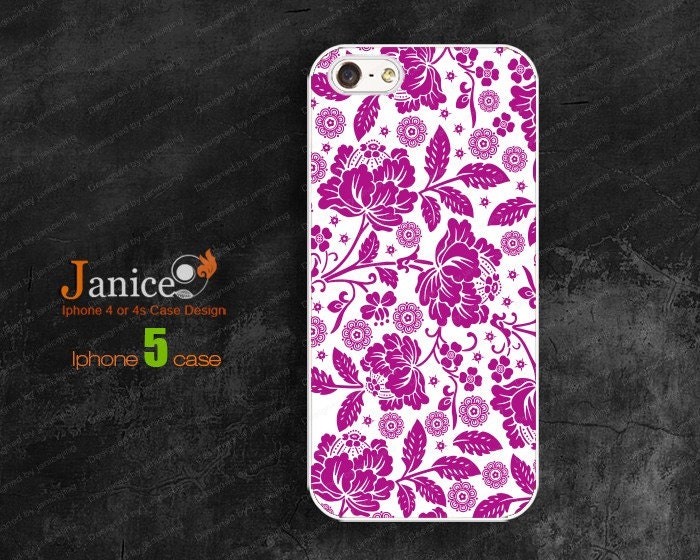 Flower  iphone 5 case iphone 4 case iphone 4 cover ,unique purple flower design,womens Iphone case designW0081