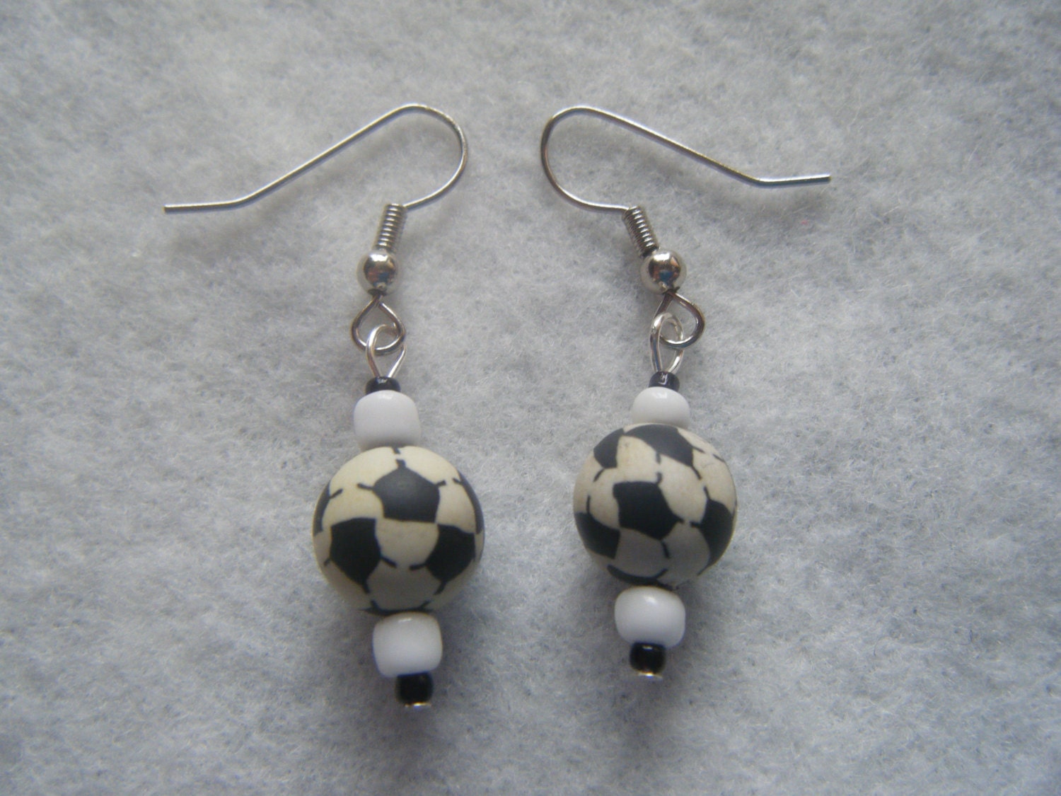 Polymer Soccer Earrings