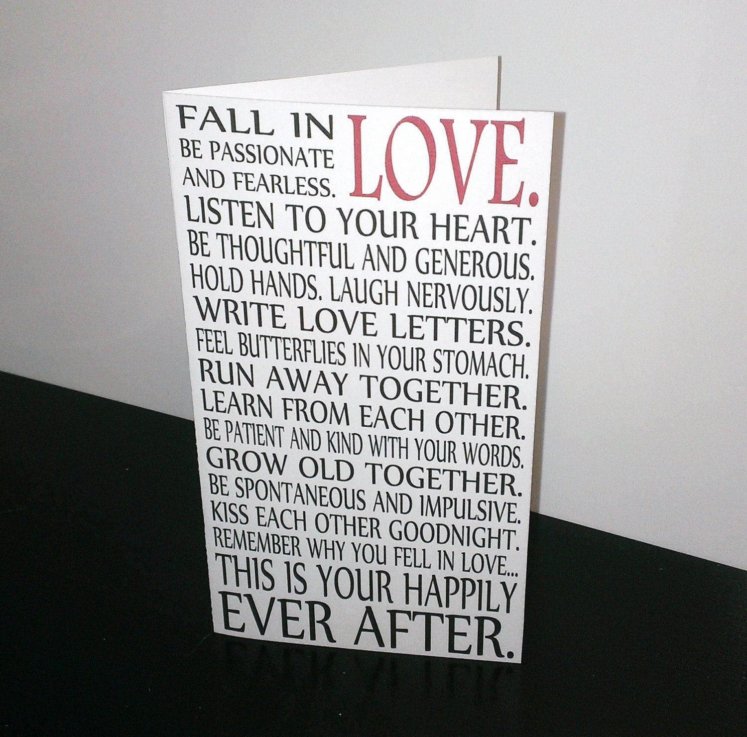 Fall in LOVE Happily Ever After Printable Folded Card Il_570xn