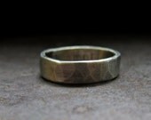 10% OFF 14k white gold custom rustic wedding band, 5 mm