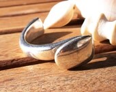 Half Bracelet cuff  button hook clasp 10mm x 2mm  finding silver color for leather cord