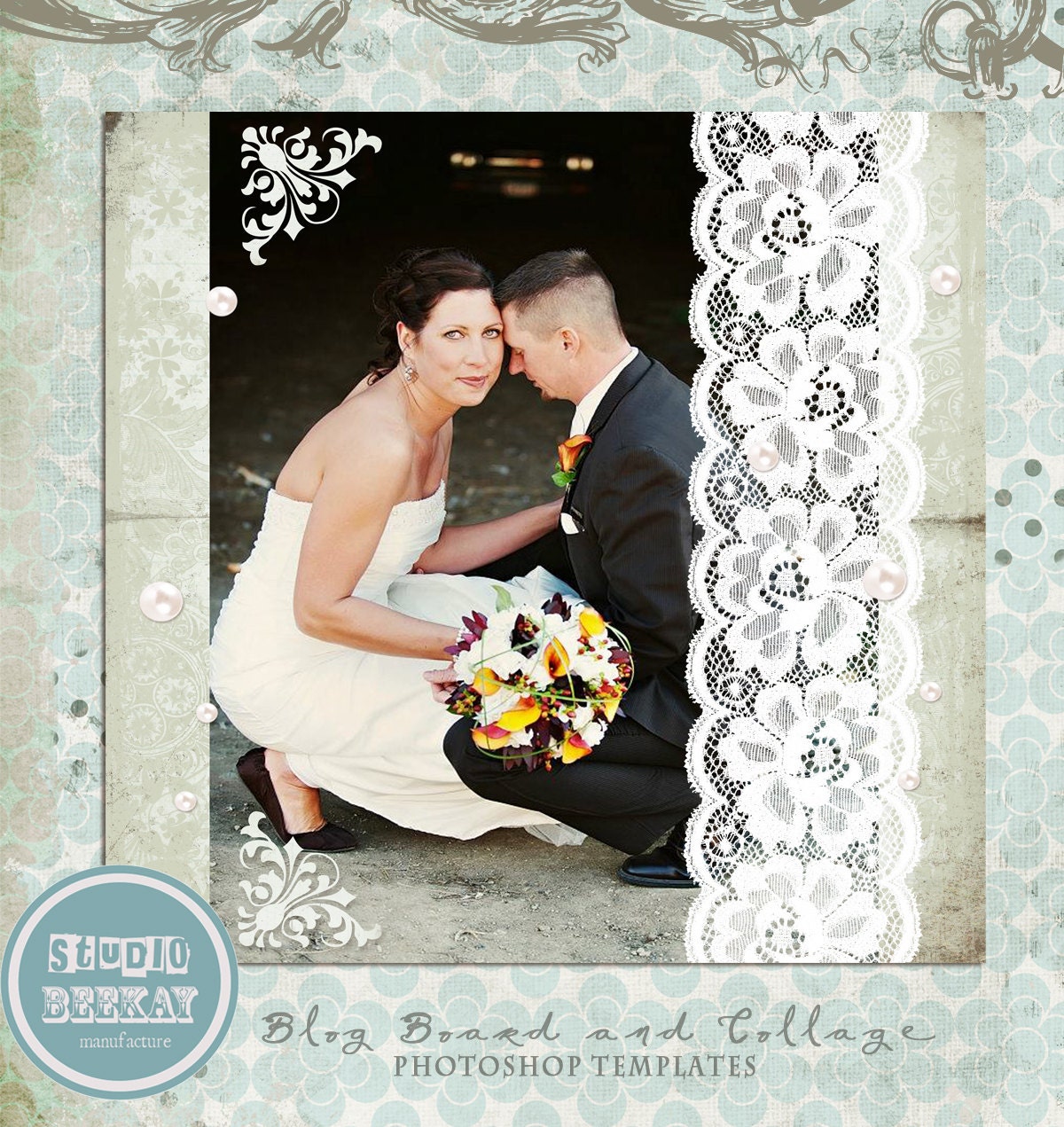 Wedding Collage & Blog Board - 12x12 in and 900x900 px, .psd files, template