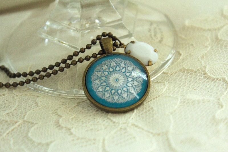 Turquoise Doily Necklace