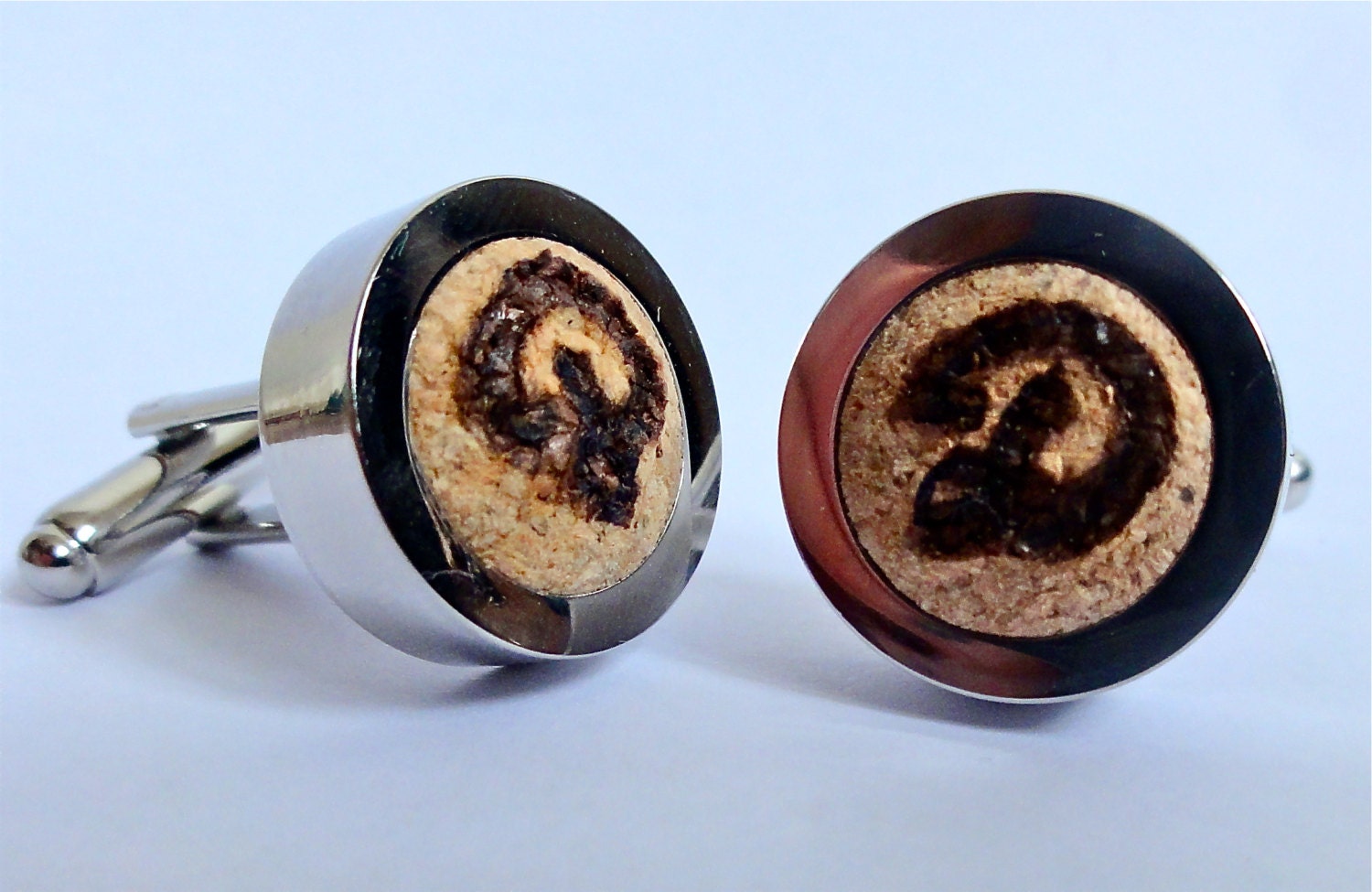 Initials Cufflinks - Bride & Groom Initials - Wedding Date - Custom Cufflinks - Personalized Gift - Vineyard Wedding - Graduation Gift