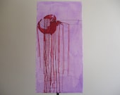 Original bird art sale, red bird painting, Modern art on canvas by Ricardo Machado  (31.5 x 15.7 inches)
