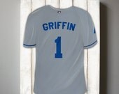 Sports Room Decor- Baseball Los Angeles Dodgers Personalized Jersey Canvas Art for Nursery and Boys 12x16