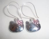 Sterling Silver and Swarovski Crystal Hello Kitty Earrings