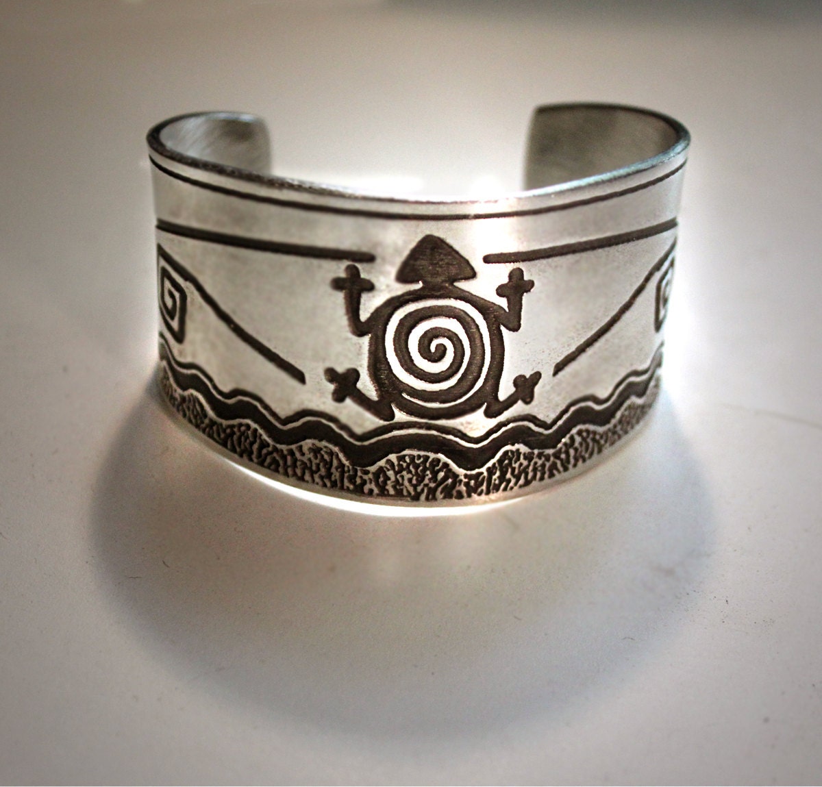 Turtle Cuff bracelet, Native American symbol of creation