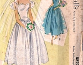 CLEARANCE SALE McCall's 8822 Vintage 1950s Ballet Length Bridal Gown and Slip Sewing Pattern Size 12