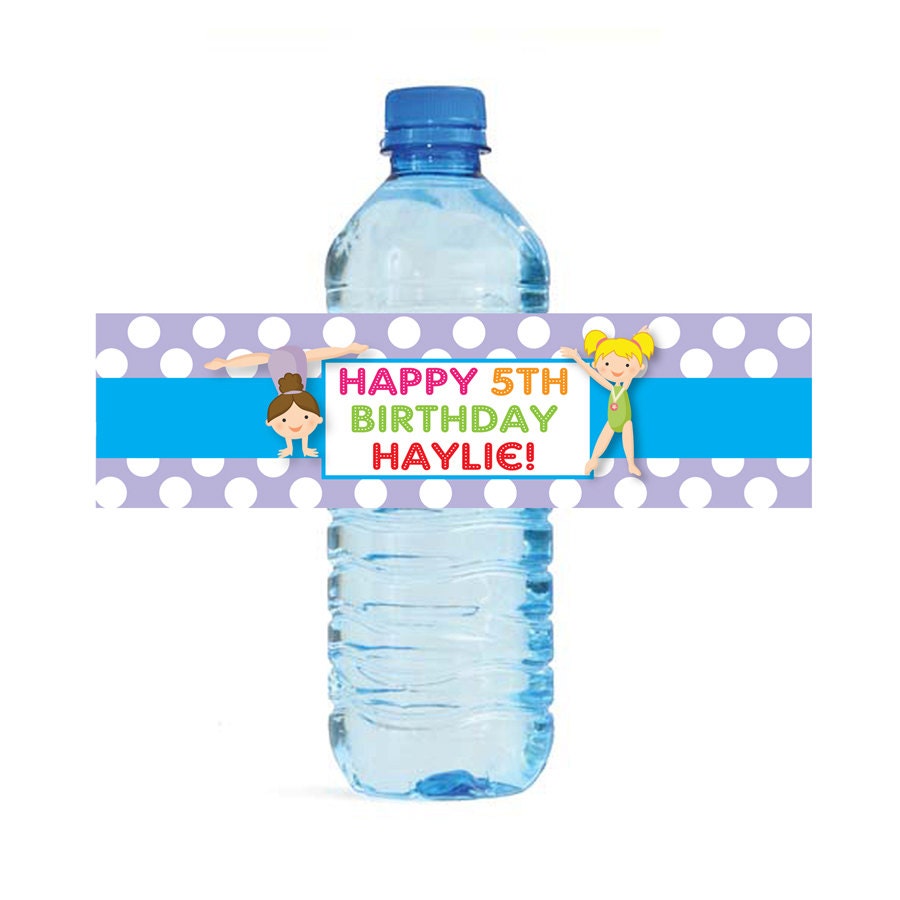 Gynmastics themed Water Bottle Labels - Customized Digital File Il_170x135