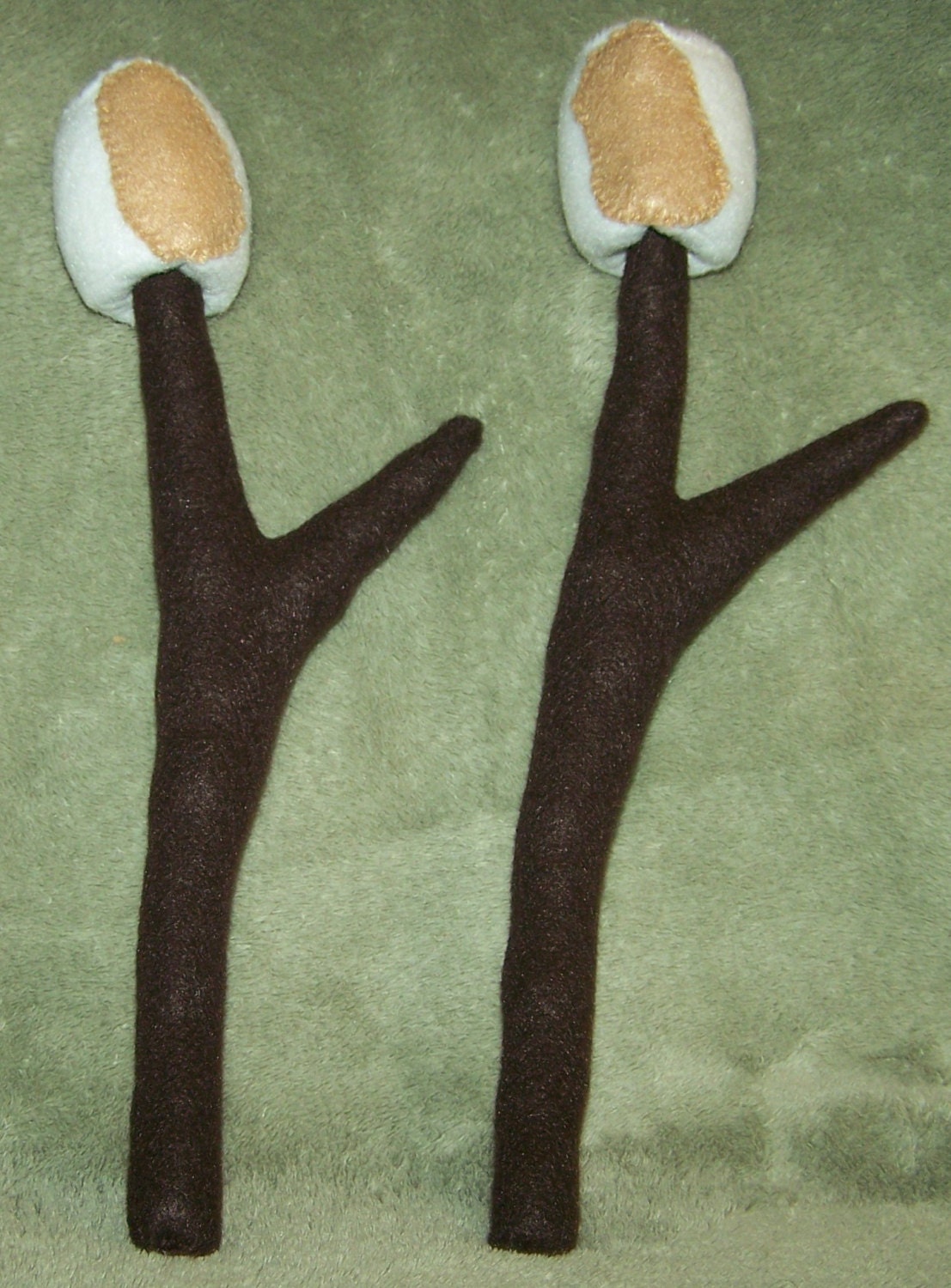 Set of 2 Felt Campfire Roasting Sticks with Marshmallows