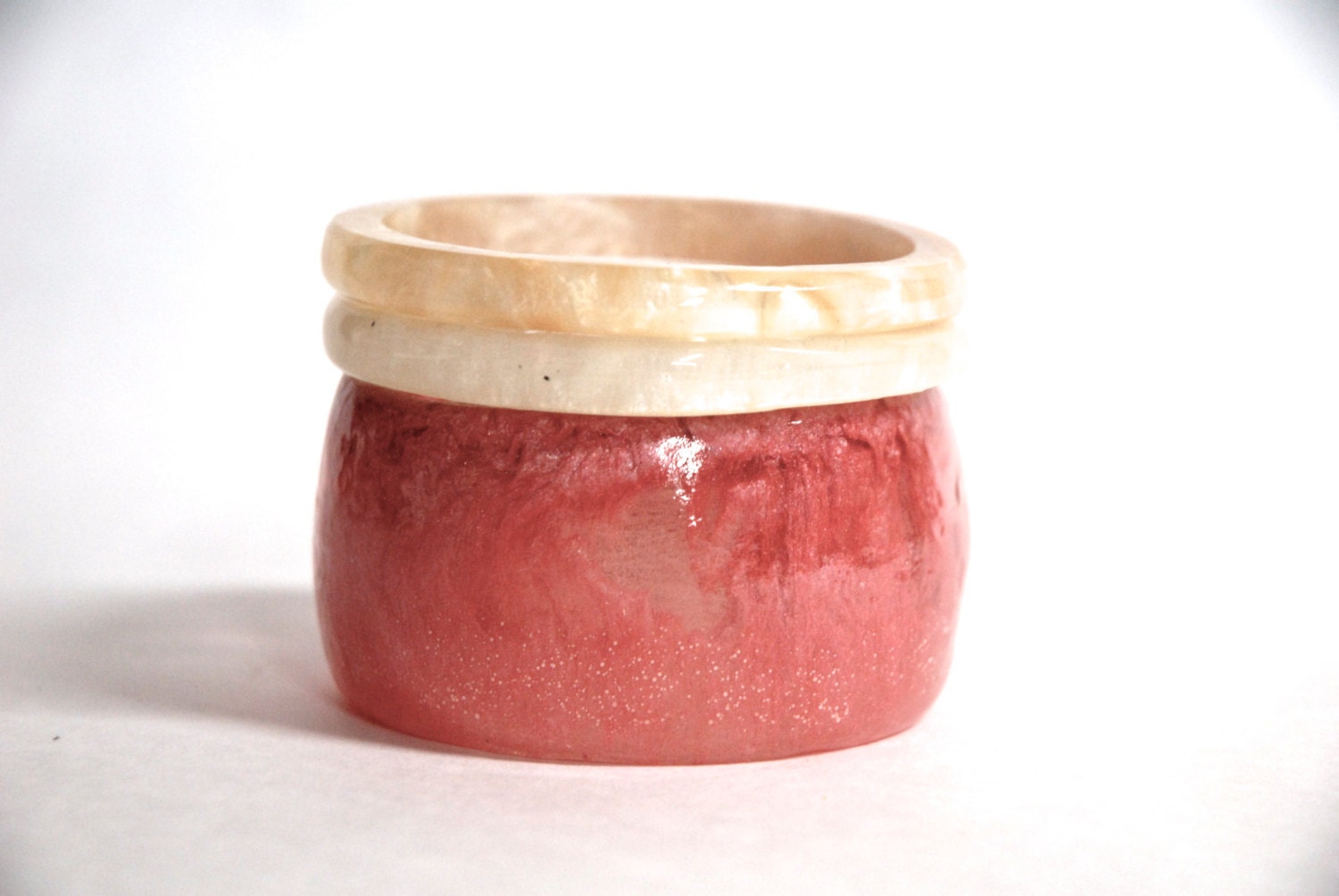 resin bangle extra tall pink/clear chunky resin bangle bracelet Handmade resin bangle bracelet