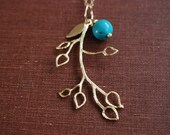 Bridesmaid Gold branch necklace with pearl - Set of 5