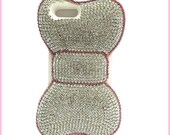 Handmade hard case for iPhone 4 & 4S: Bling BIg Bow with White background case (custom are welcome)