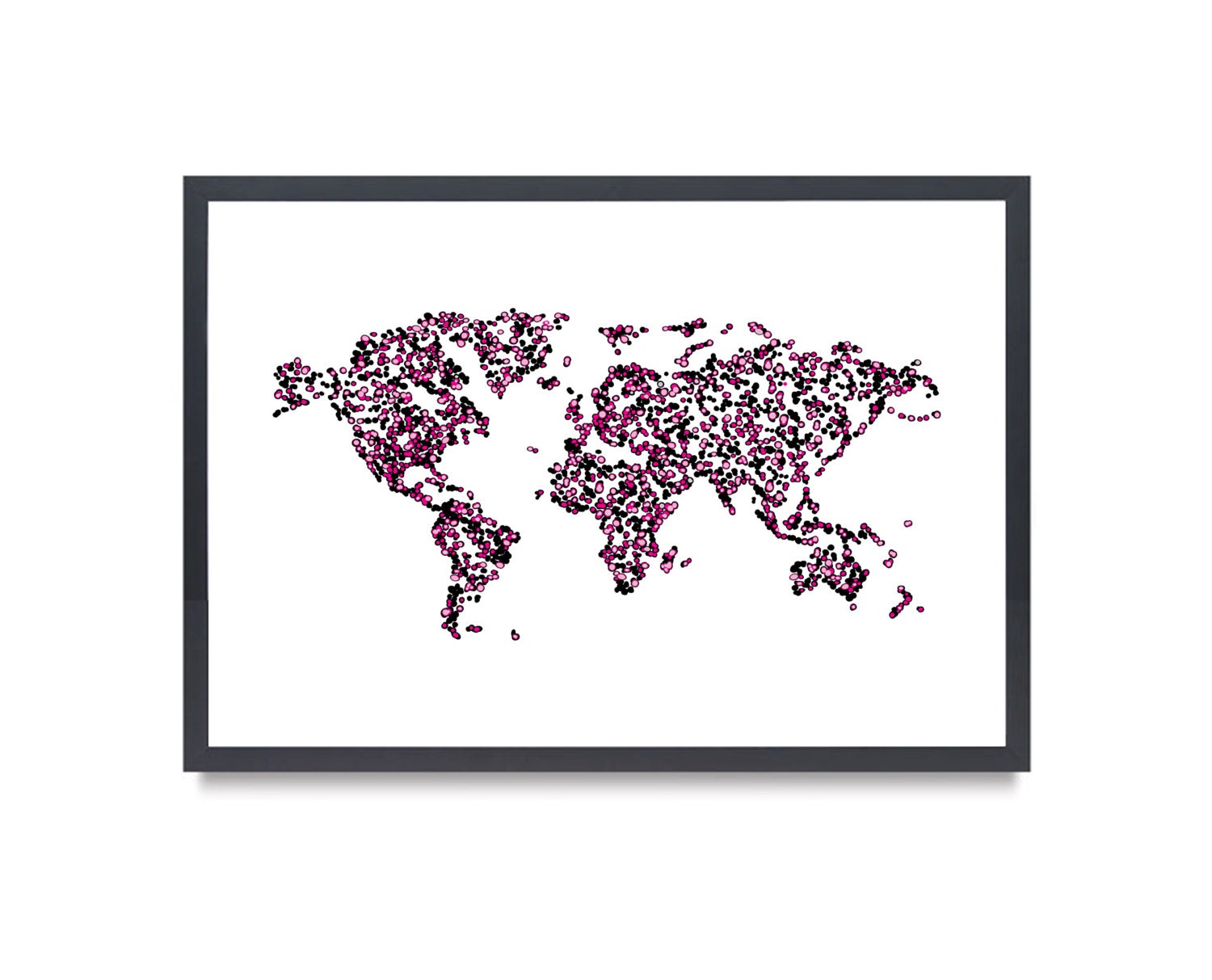 Abstract World Map Atlas Art Print 13"x19"