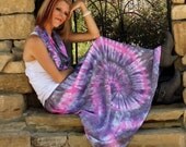 Tie Dye Maxi Skirt (NEW) From The Boho Couture Line Pink Purple Gray