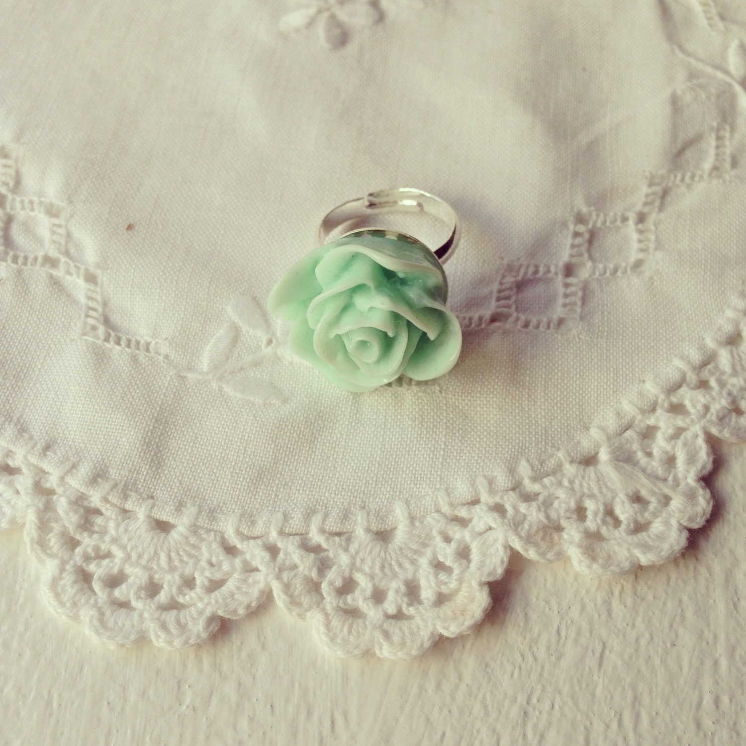 SALE: Mint Rose Ring
