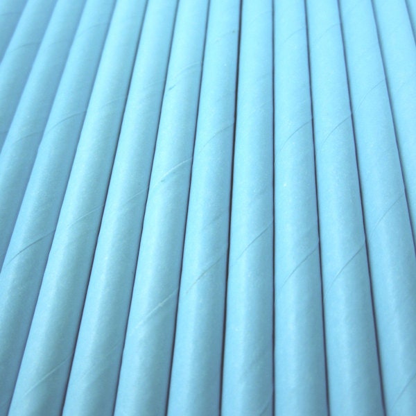 25 SOLID BLUE Paper Straws - Cake Accessory Lollipop Sticks - Baking Craft Party Supplies Il_170x135