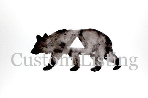 CUSTOM LISTING - Original Watercolor - Geometric Bear
