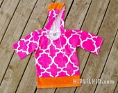 S (1-2) Towel Cover-Up "Pink Geo"