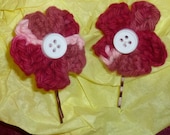 Handmade Crochet Flower Hair Pins