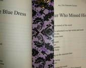 Handmade Purple Antique Print Bookmark with Rustic Detail