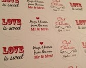 Hershey Kiss Labels/Stickers- Wedding Favors, Candy Bar- Customized