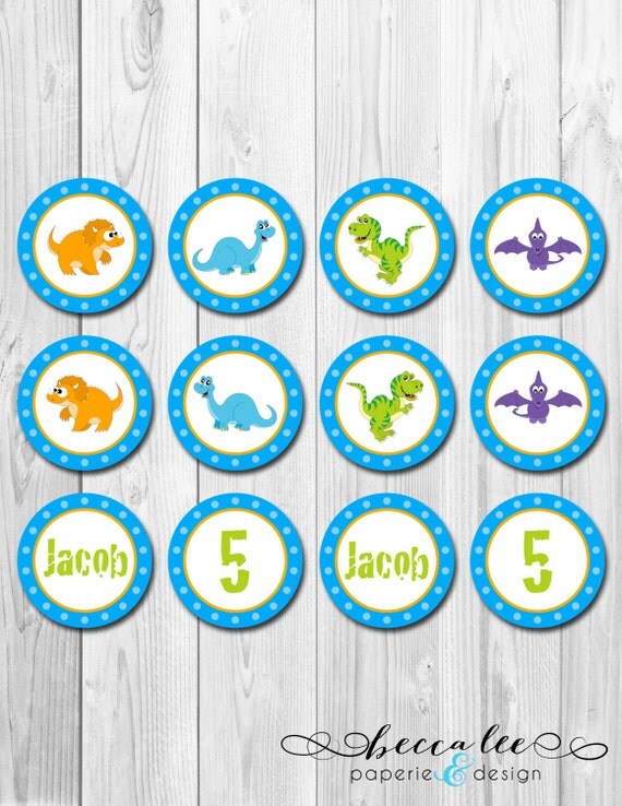 Dinosaur Theme Cupcake Topper - DIY - Printable Il_570xn