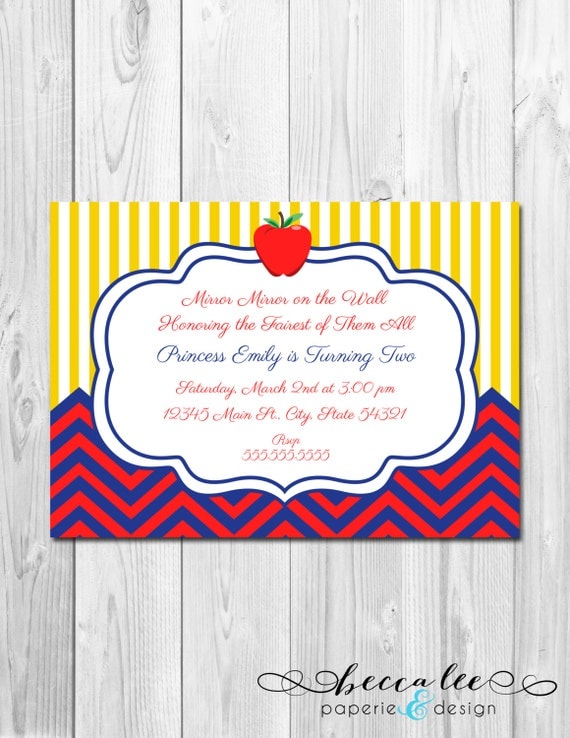 Snow White Inspired Birthday Party Invitation - DIY - Printable Il_570xn