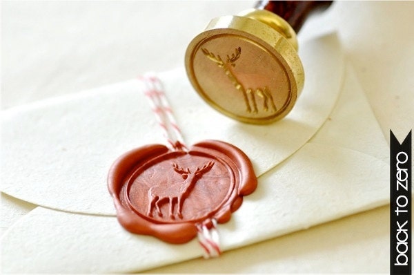 Deer Gold Plated Wax Seal Stamp x 1 - BacktoZero