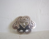 Reveriano Castillo Sterling Silver  Pre-Columbian Heart Pin or Brooch - Unique Piece - Fine Designer Jewelry