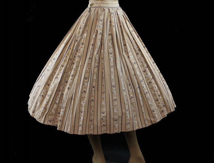 Vintage 1950s Skirt Full Circle  New Look Cotton Retro Rockabilly Cup Cake Garden Party Swing Jive Mad Men Dress