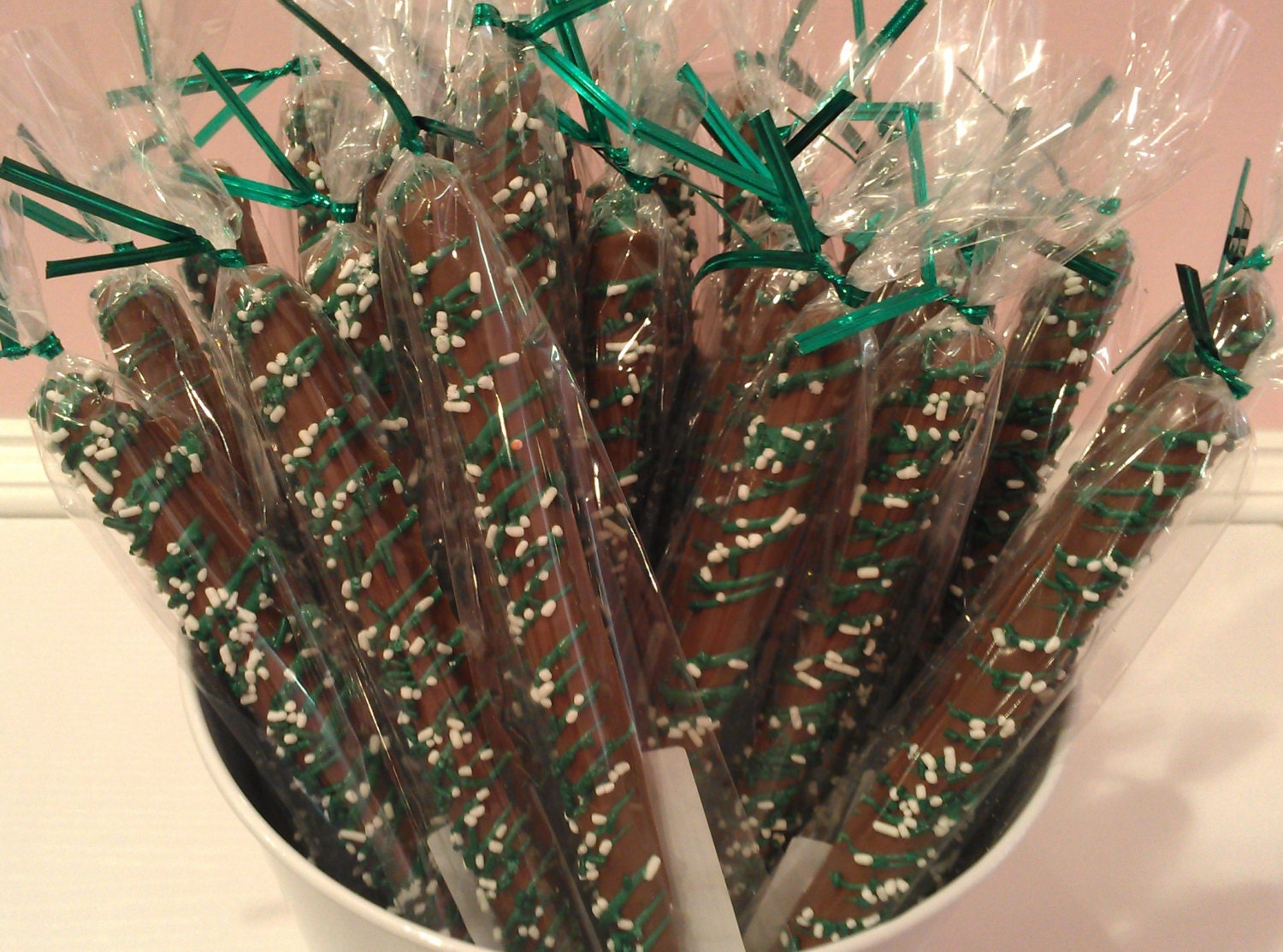 Custom Decorated Chocolate Pretzel Rods-1 Dozen