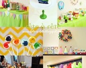Time Flies Rainbow Chevron 1st Birthday Party - EDITABLE & PRINTABLE Party Kit