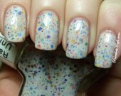Custom Blended Nail Polish - "Rainbows & Unicorns" - Red Purple Gold Green Orange Hexagon Glitter - Lacquer
