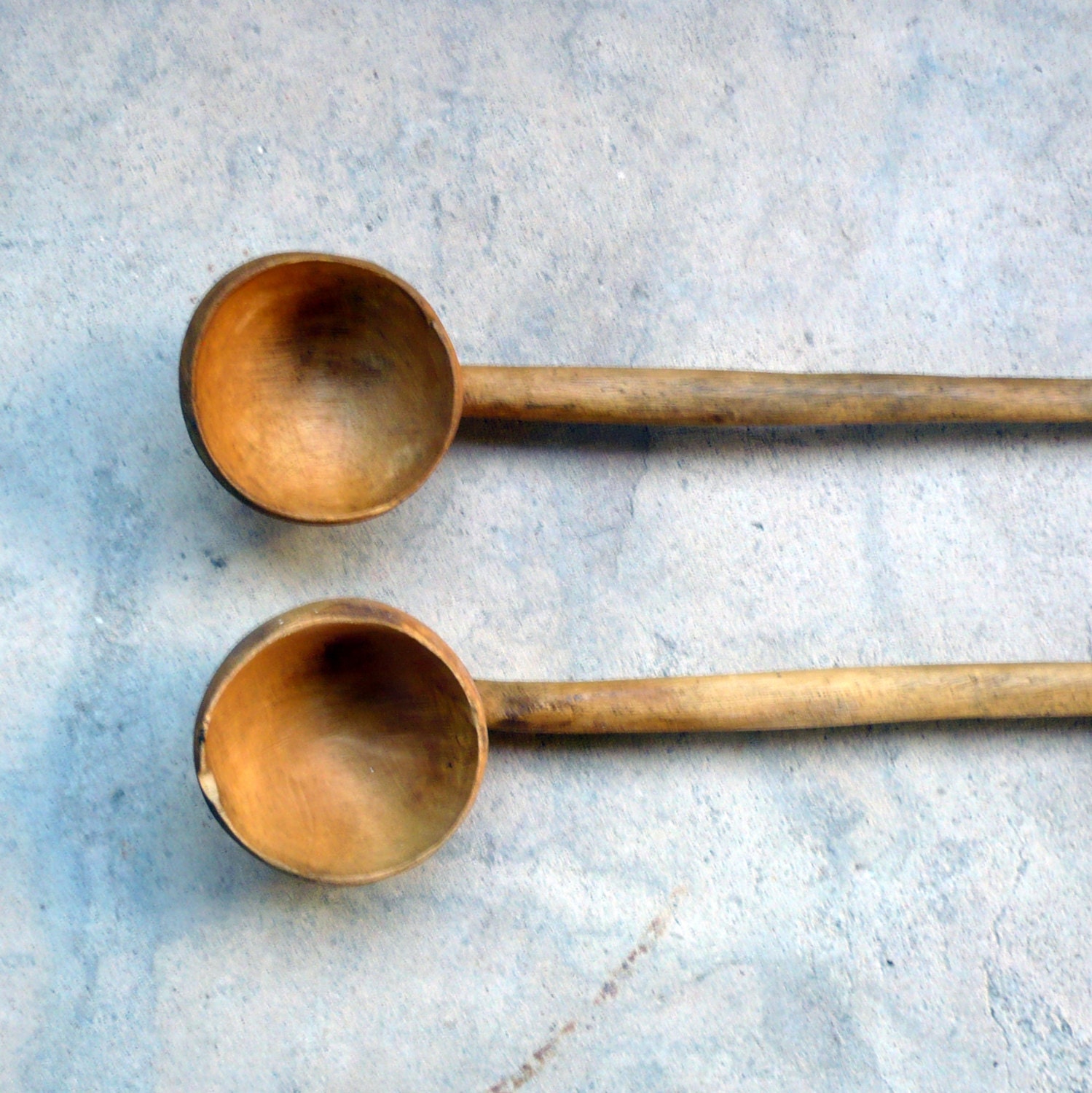 Pair Of Vintage Wooden Spoons. Rustic Decor. Kitchen Decor.