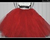 Crochet Red and White Tutu Dress or Skirt (Sizes Infant-Toddler) Holiday Tutu, Flower Girl Tutu, Dress Up Tutu, Girl's Tutu, Women's Tutu