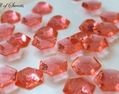 100 CORAL PINK Edible Sugar Jewels Barley Sugar Hard Candy Cupcake Toppers Cake Decor Gifts 5.5 oz