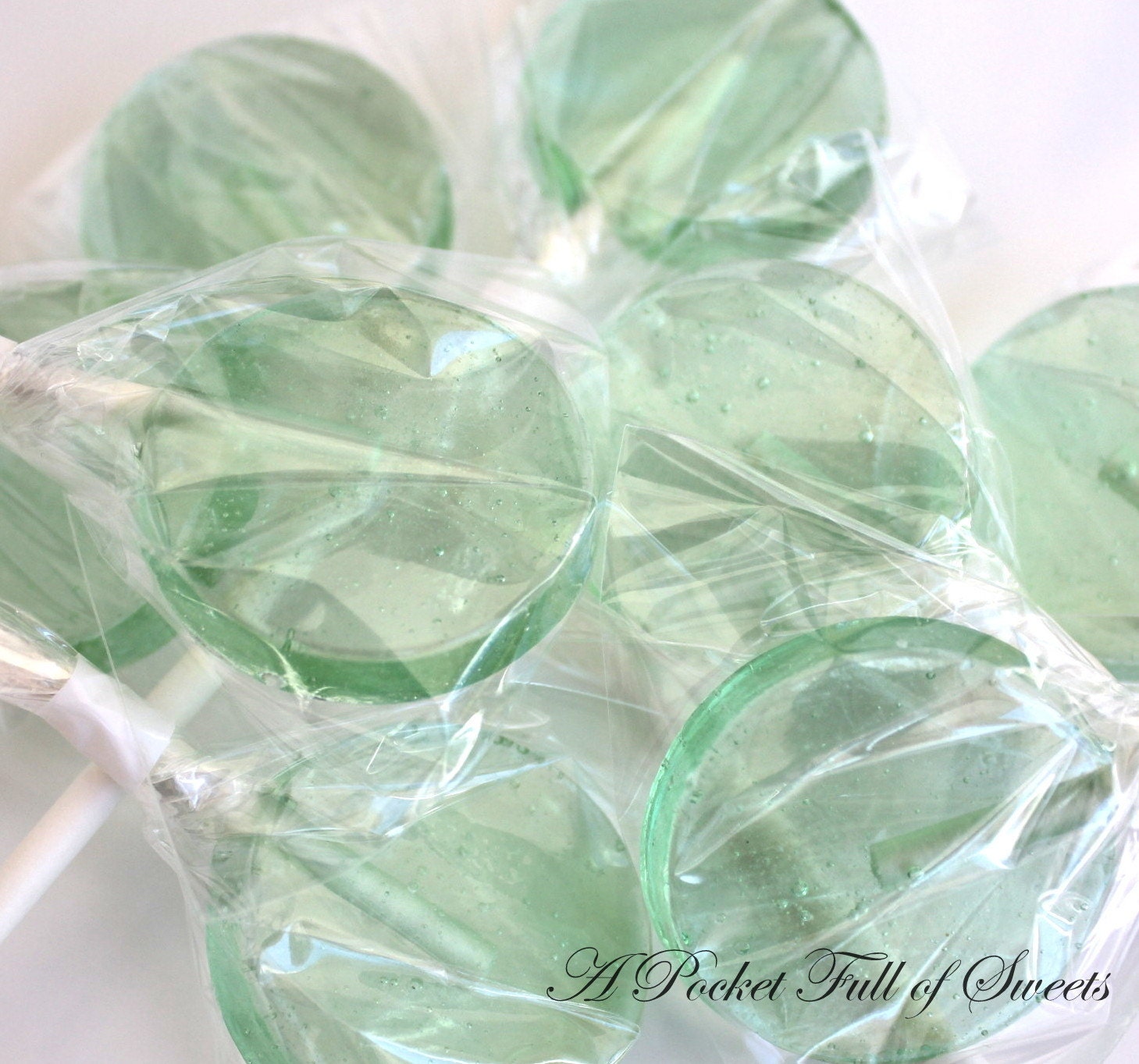 MERMAID Party Lime Green Barley Sugar Lollipops Hard Candy Suckers The Little Mermaid Birthday Party Favors Gifts