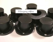 Black Top Hat Plastic Charms