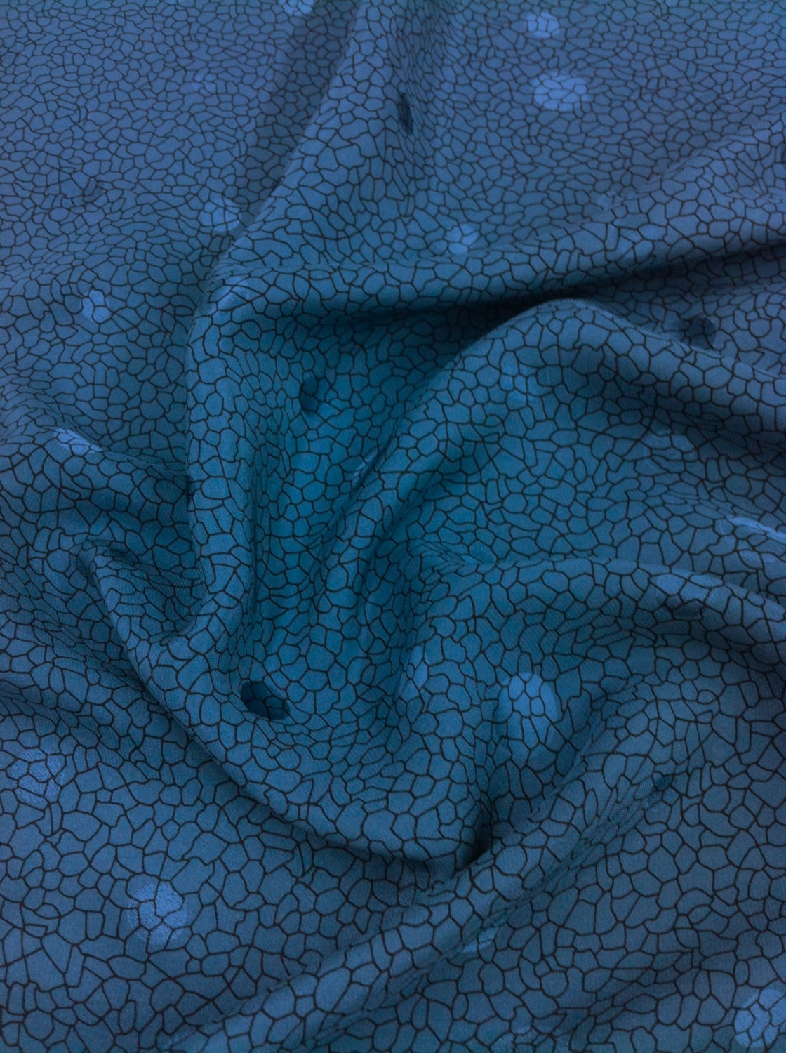 Slate Blue Silk Print Jacquard Fabric - By the yard