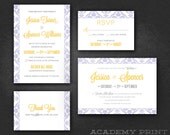 Script & Filigree Printable Wedding Invitation Set