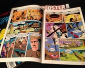 Vintage 10 Comic Books, Ephemera Paper Collage Kit - Boris the Bear, Spiderman, Motormouth