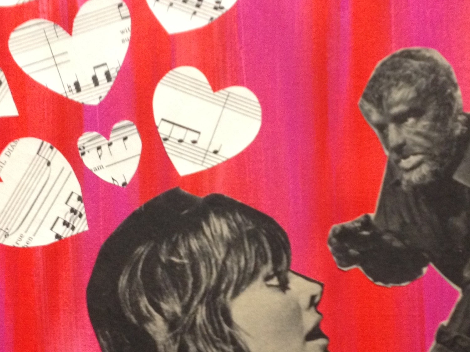 Wolfman "In Love With The Wrong Man" - Mixed Media - Paint - Collage